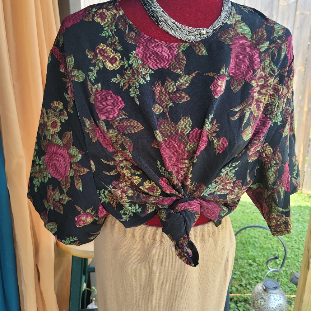 Vintage Floral Blouse